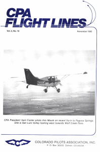 Flight Lines — November/April 1985