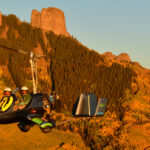 Fall Sunset/Harvest Moonrise over Castle Peak